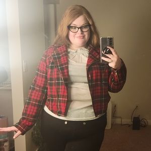 1x Torrid Red Plaid Jacket